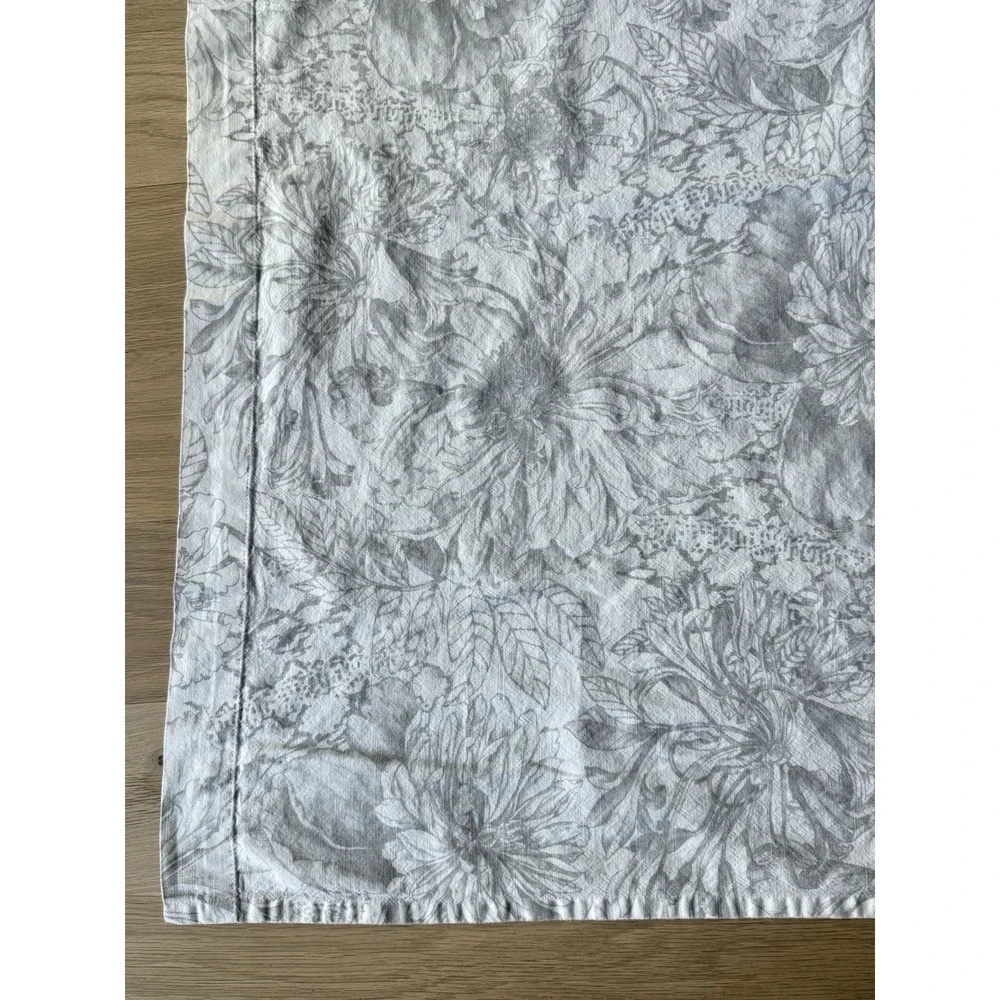 RARE IKEA Alvine Lander Curtains 100% Cotton Grey Floral Toile 4 Panels 40